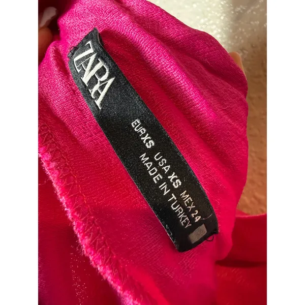 Zara Pink Satin Cowl Neck Camisole Top XS - Image 3