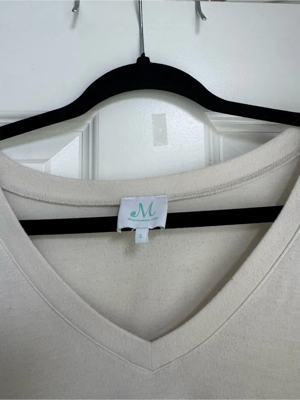 Shop the Mint Cream V-Neck Tee - Image 3