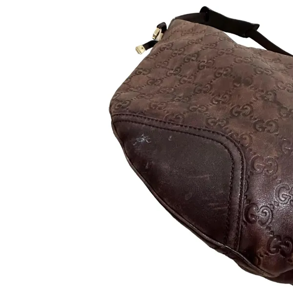 Authentic GUCCI Guccissima Large Leather Princy Hobo‎ Shoulder Bag Brown 162882 - Image 5