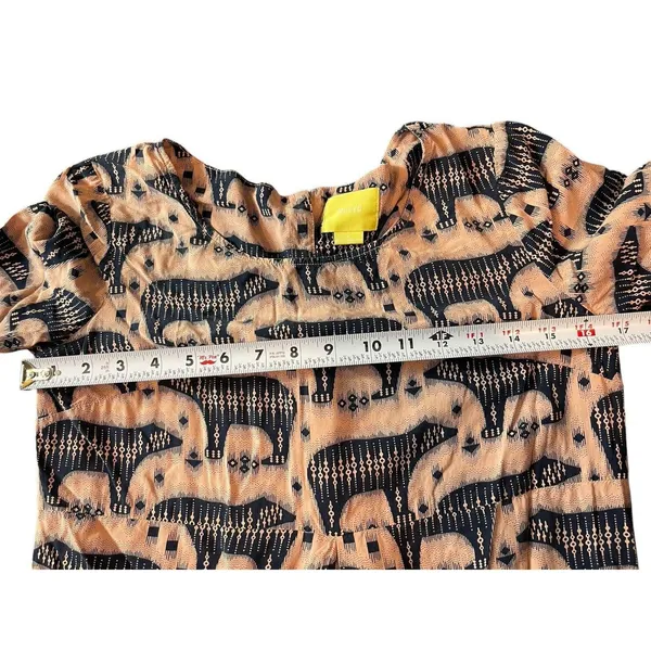 Anthropologie Mauve Short Sleeve Pull Over Pink Zola Bear Print Shift Dress 4 - Image 12