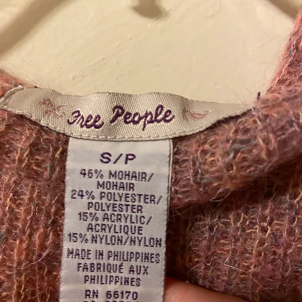 Free People hooded open front w/tie cardigan small - Image 5