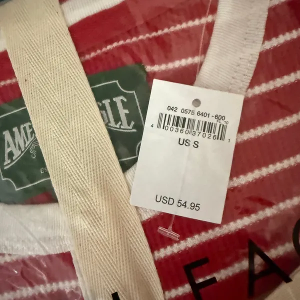 NWT American Eagle Waffle Thermal Pajama‎ Set Red White Stripe S Christmas Gift - Image 4