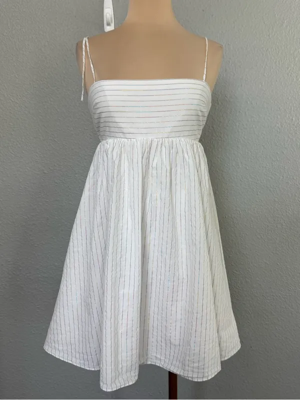 Amanda Uprichard Jojo White Pandora Striped Mini Size XS - Image 4
