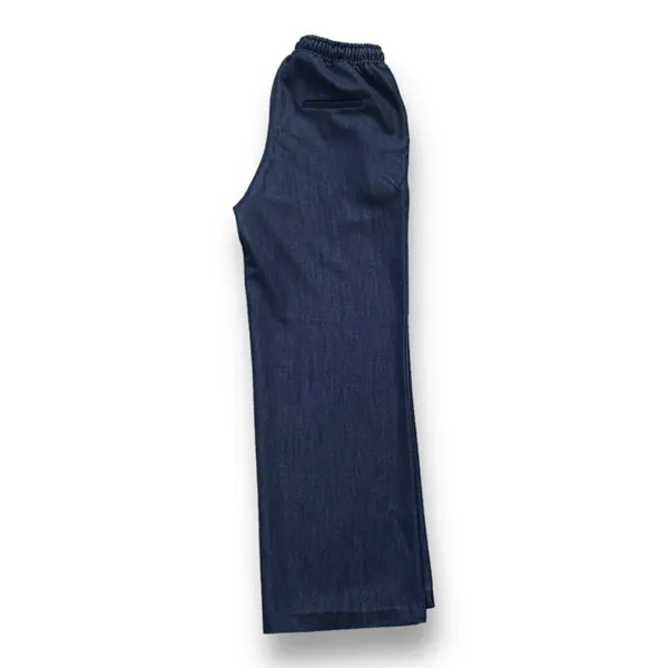Glassworks London Dark Wash Denim Wide Leg High Rise Pants Drawstring‎ Waist - Image 3