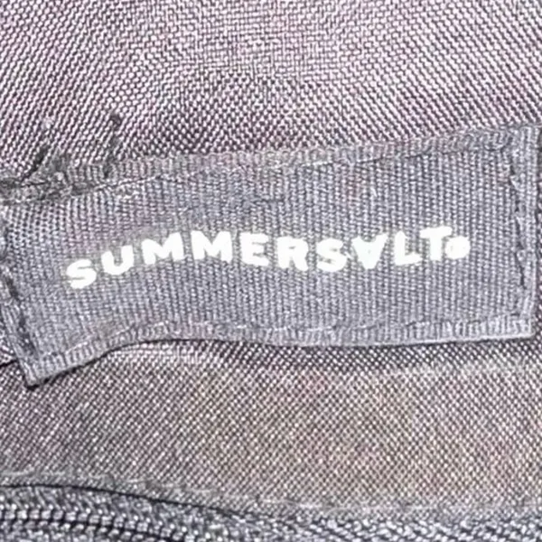 Summersalt‎ Canvas Tote Bag Black Brown Leather Trim Carryall - Image 5