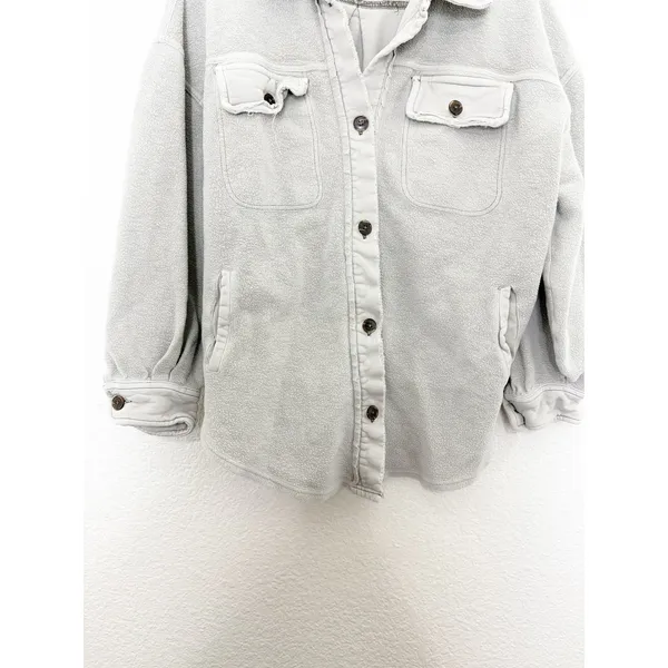 Free People Ruby Jacket in Stone Size Small Oversized Boho Shacket - Image 11