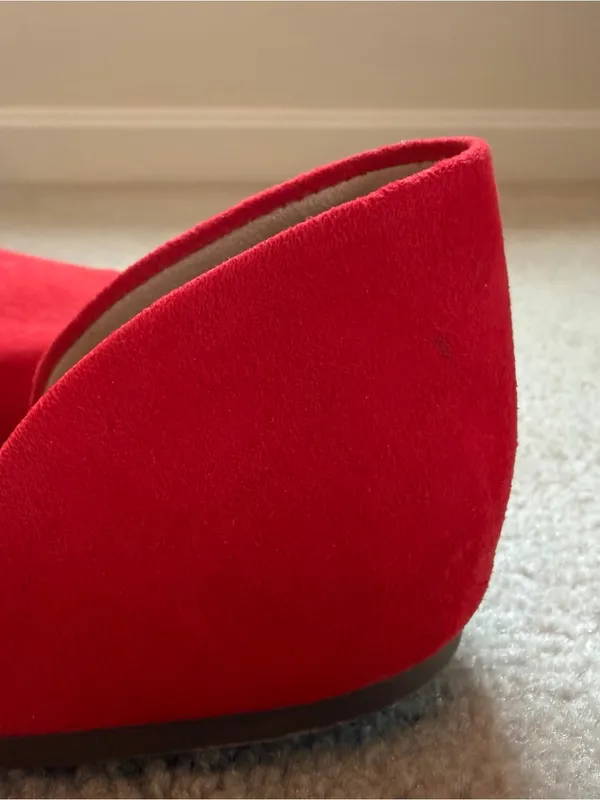 A New Day Red Faux Suede d’Orsay Flats Women’s Size‎ 11 - Image 9