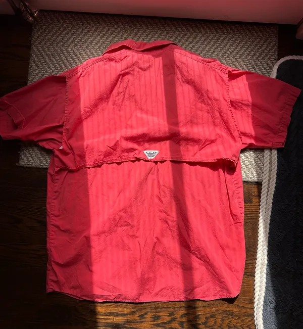 Columbia Men's Red PFG Bonehead Short-Sleeve Fishing shirt, large - Image 4