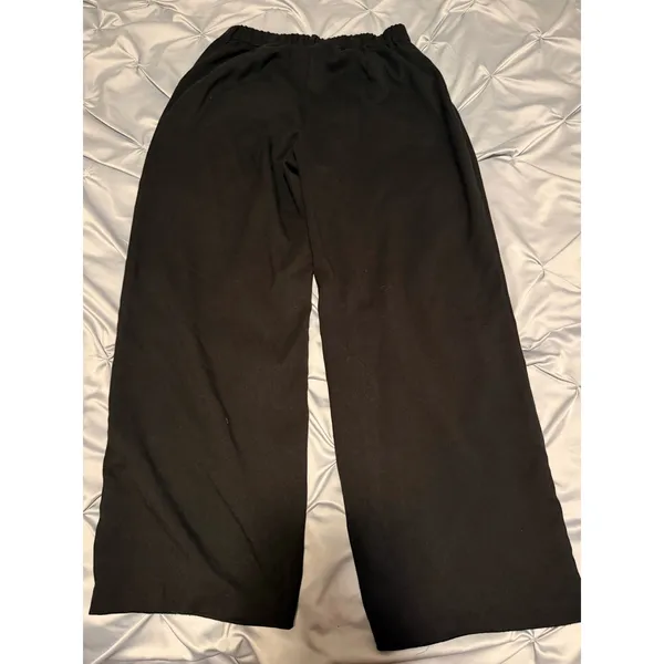 Hollister Women’s Black Wide Leg Pants High Rise Solid Elastic Waist Size L - Image 3