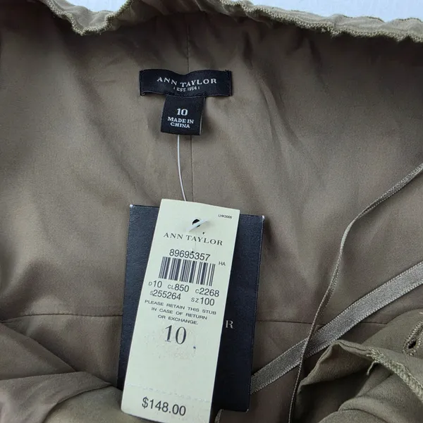 Ann Taylor NWT Khaki Trench Halter Dress Double Breasted Midi Tan Size 10 - Image 4