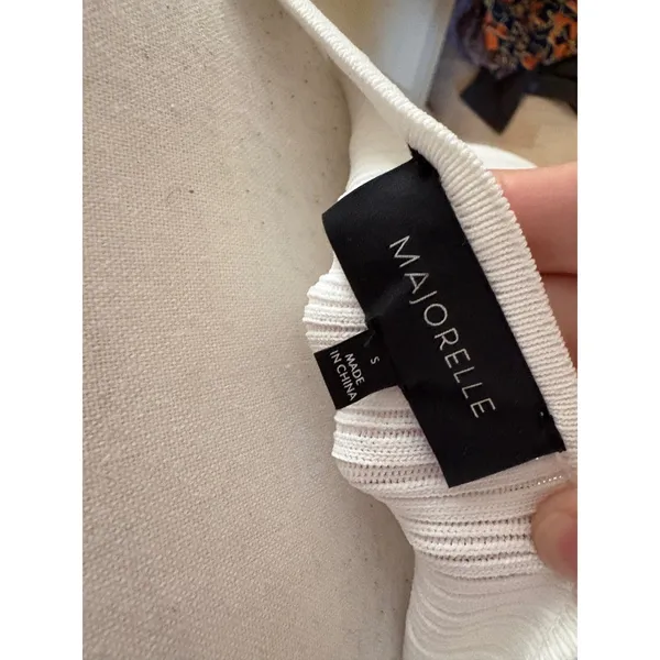 MAJORELLE Merida Mini Dress White Embroidered Size Small - Image 4