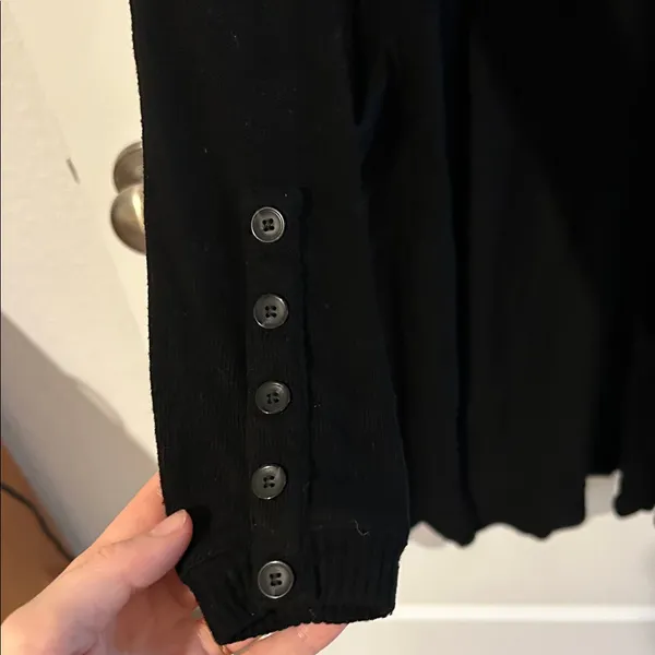 Black Long Open-Front Women's Dress Cardigan - Image 3