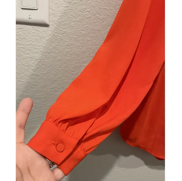 J.Crew Long Sleeve Tie Red Blouse - Image 6