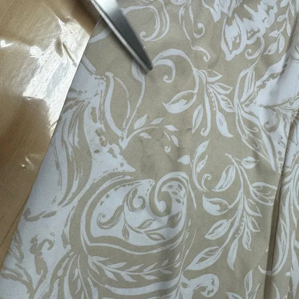 Ellen Tracy Floral Paisley Wide Leg Lounge Pants Smocked Waist Large Tan White - Image 9