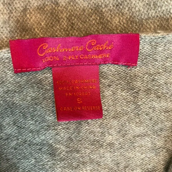 Cashmere Cache Sm Gray Tie Front pullover top‎ Knit - Image 6