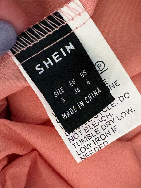 Shein Pink Tulle Strapless Dress with Black Satin Bow Size Small - Image 5