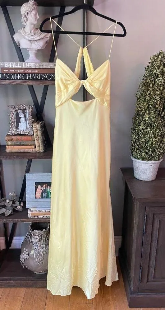 Ieena for Mac Duggal Twist Front Gown Yellow Womens Size 14 - Image 6
