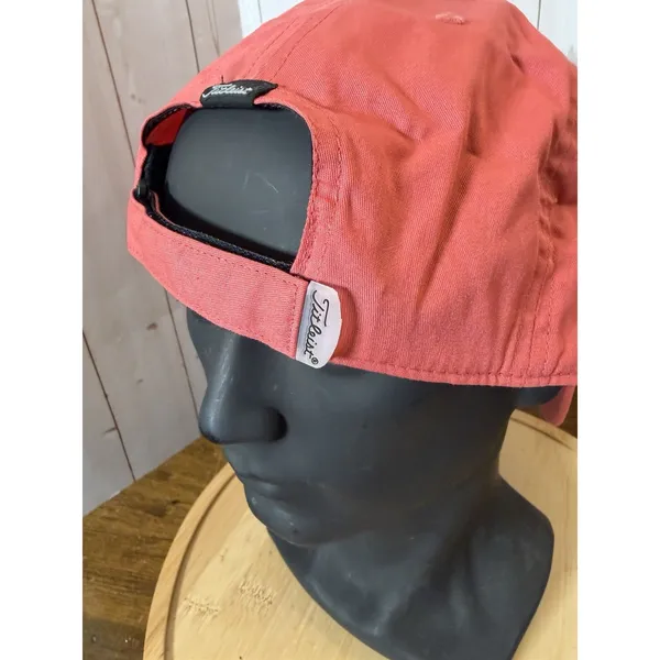 Titleist Golf Hat Cap Coral Adult Adjustable Unisex‎ 100% Cotton Small Logo Euc - Image 3
