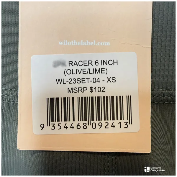 Wilo The Label 6” Racer Bike Shorts Olive and Lime Size XS Luxury Workout Gym - Image 3