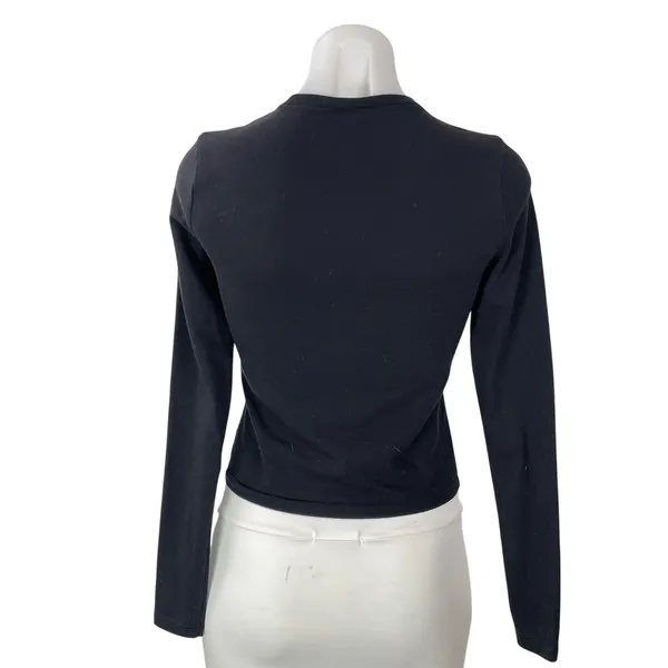 Aritzia Homestretch Women's Black Long Sleeves Slim Crew Neck Tee T-shirts Top S - Image 3