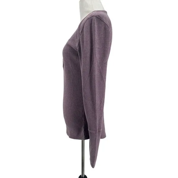 ✨Zyia Active Don't Wake Me Up Sz Small shirt purple waffle knit thermal✨ - Image 4