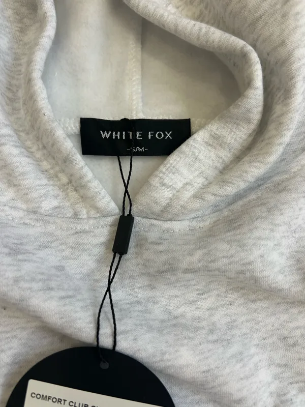 White Fox Grey Comfort Club Hoodie New - Image 7