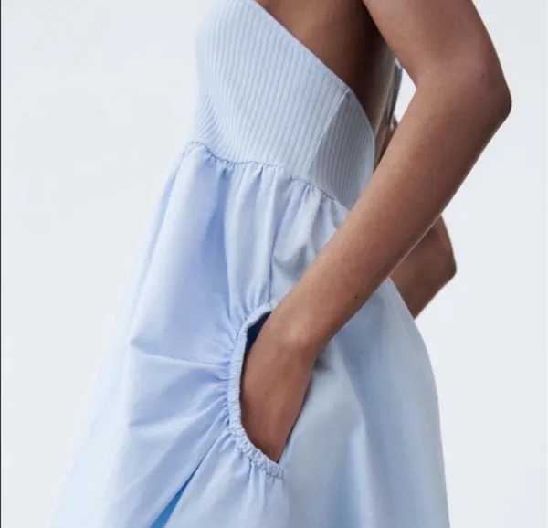 Zara Blue Halter Baby Doll Dress - Image 2