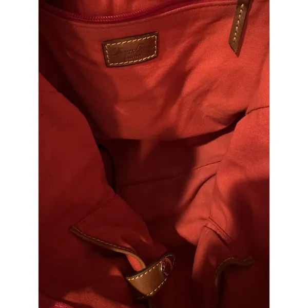 Dooney & Bourke Nylon Tobi Tote Leather Handles DB Pink Brown‎ - Image 10