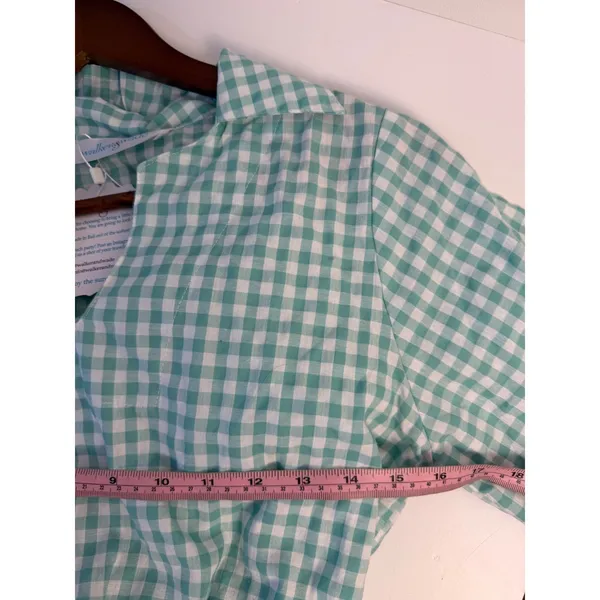 Walker & Wade MIa Mint Green Gingham Smocked‎ Mini Dress XS Cottagecore Coastal - Image 10