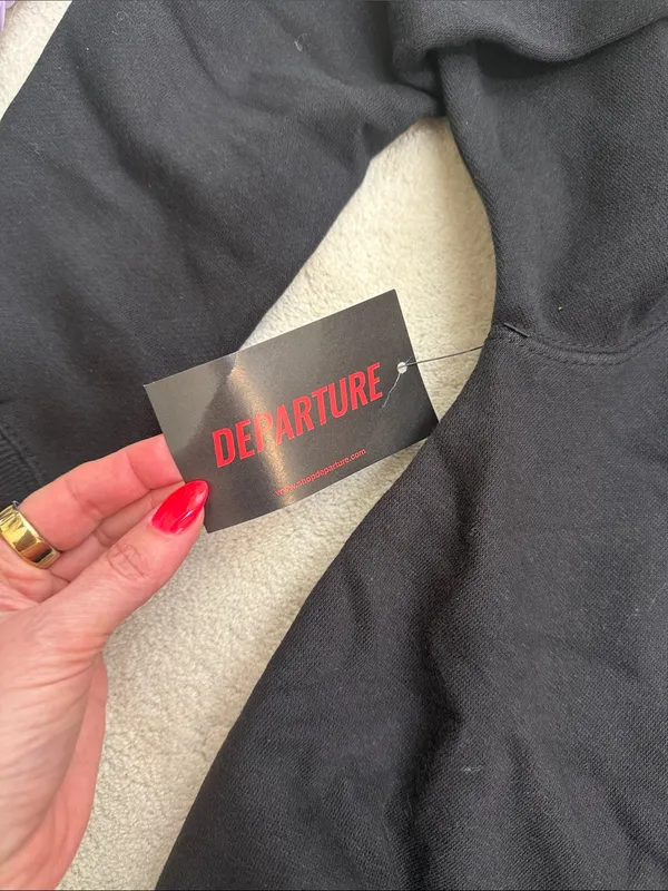 Departure Airplane Mode Crewneck Sweatshirt in Black & White Size Small NWT - Image 8