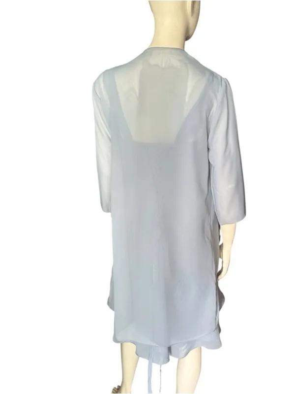 HY Chiffon Two-Piece Midi Dress Blue Size 8 NWOT - Image 7