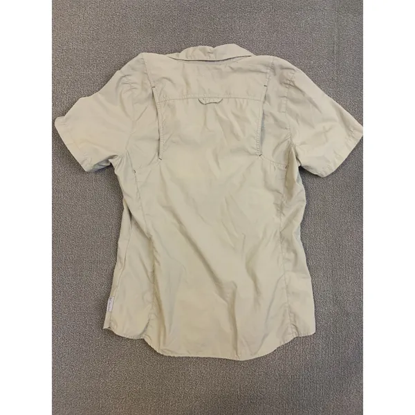 Columbia Titanium Hiking Shirt Womens M Tan Excellent Short Sleeve Vented TL7155 - Image 9