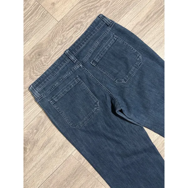 Gap Size 6 28R Women Wide Leg‎ Sailor Jeans Dark Wash Blue Denim Button Detail - Image 12