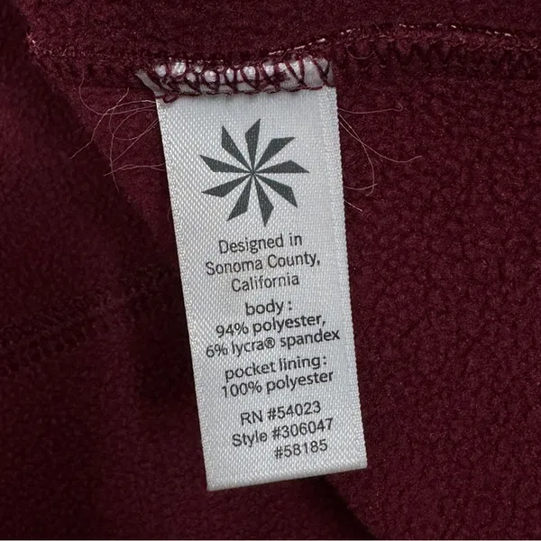 Athleta Sleeveless Tunic Fleece‎ Lined Scuba Knit Dress Maroon Small - Image 11