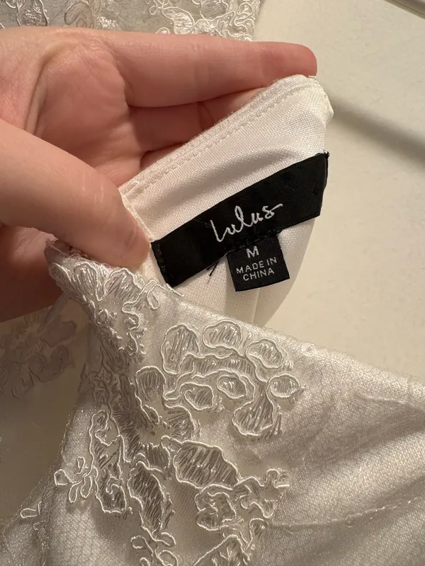 Lulus White Dress/Avid Admiration White Embroidered Sequin Puff Sleeve Mini Dress - Image 6
