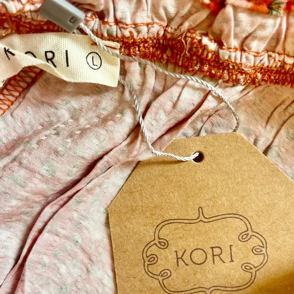 Kori America Orange Ditsy Floral Smocked Off The Shoulder Mini Dress Size Large‎ - Image 7