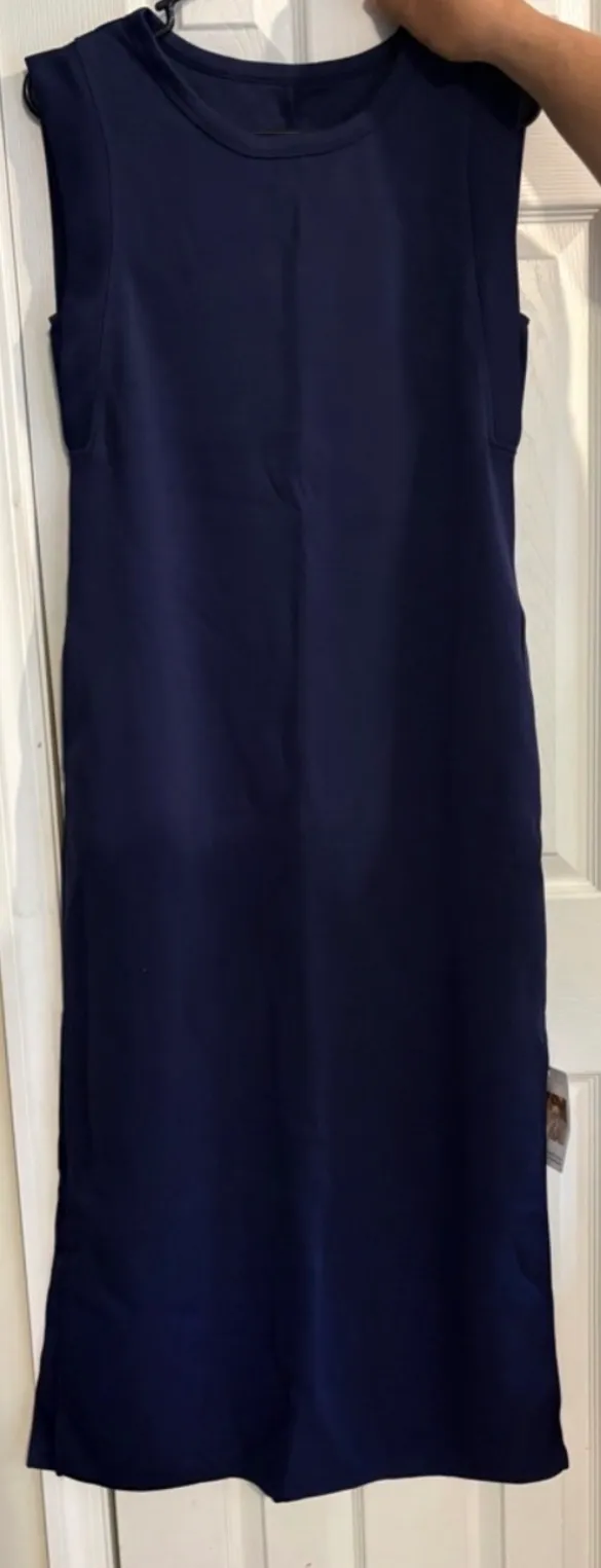 Sleeveless Navy Maxi Dress Blue Size M - Image 2