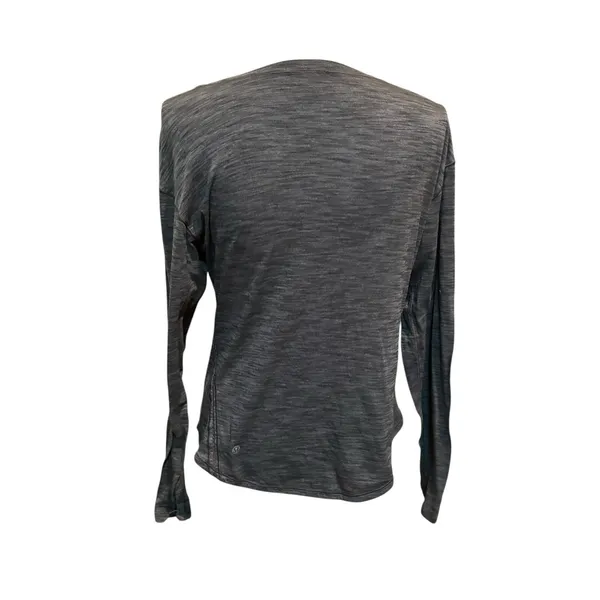 Lululemon On the Run Long Sleeve Top Heathered Grey/Black Women's‎ Size 6 - Image 2