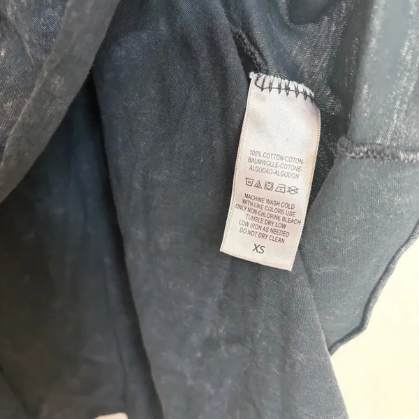We The Free Free People‎ Heart Beat Graphic Tank Top Acid Wash Black XS - Image 4