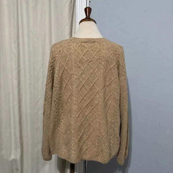 Vince Camuto Women Warm Cozy Pullover Crew Neck Cable‎ Sweater XL Relaxed Fit - Image 6