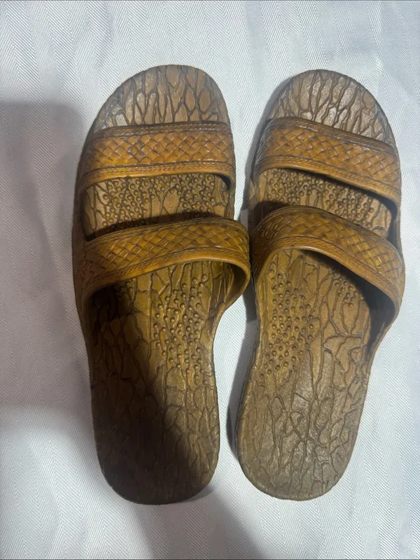 Pali Hawaii Tan Brown Dual-Strap Slide Sandals - Image 4