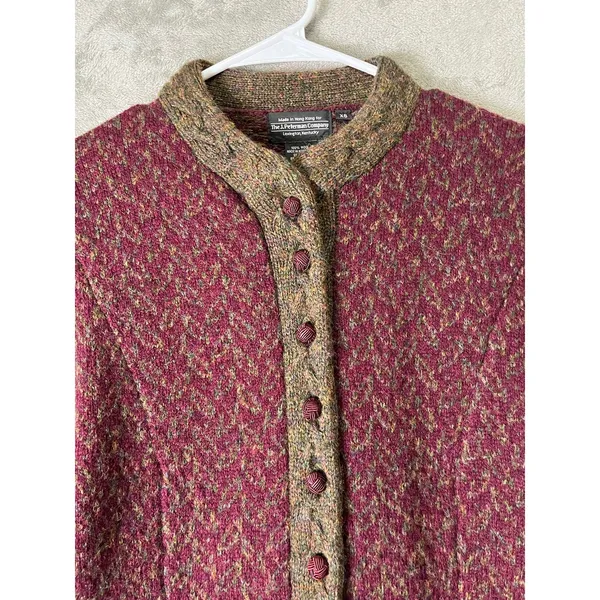 Vintage Fair Isle Wool Cardigan Cottagecore Heritage Folk Knit Autumn Sweater - Image 2