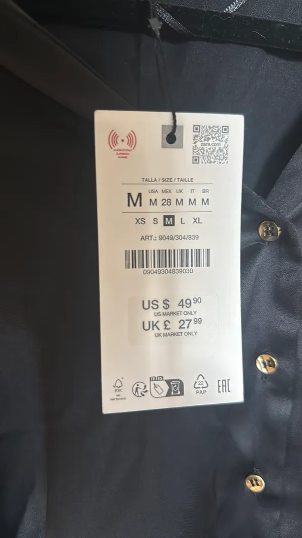 Zara satin effect blouse with thin belt - Image 6