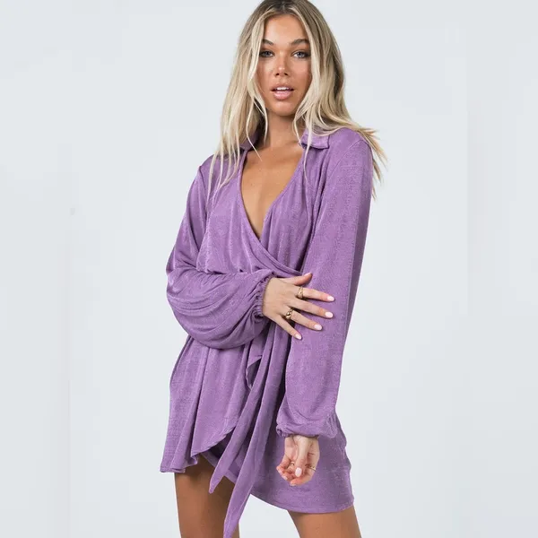 Princess Polly Party Time Mini Dress in Purple Size 4 New with tag - Image 4