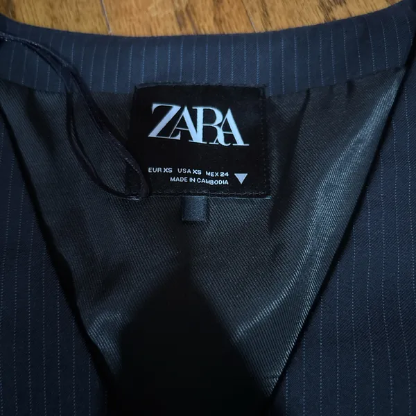 ZARA navy blue waist coat top - Image 2