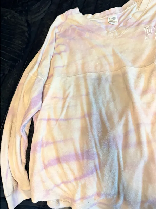 PINK Victoria's Secret Pastel Tie-Dye Crewneck Sweater - Image 2