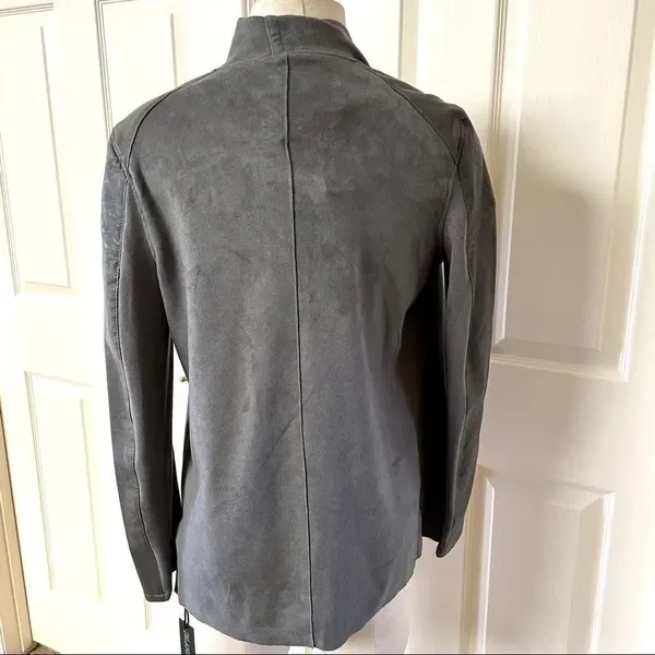 Anthro Blank NYC  grey draped velour jacket - Image 4