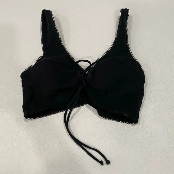 Free Press Black Lace Up Bustier Bralette Top Size S Y2K Boho - Image 3