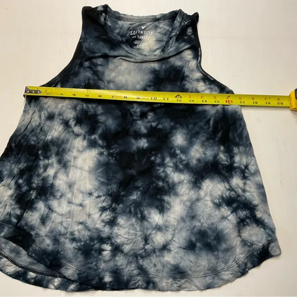 American Eagle Soft & Sexy Drapey Tank Tie Dye Black White Women Sz S - Image 5