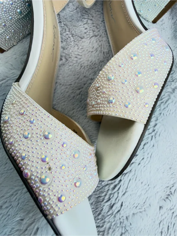 Betsey Johnson Blue Women's Sb-Kami Heeled Sandal, Pearl, 7.5, new in box - Image 13